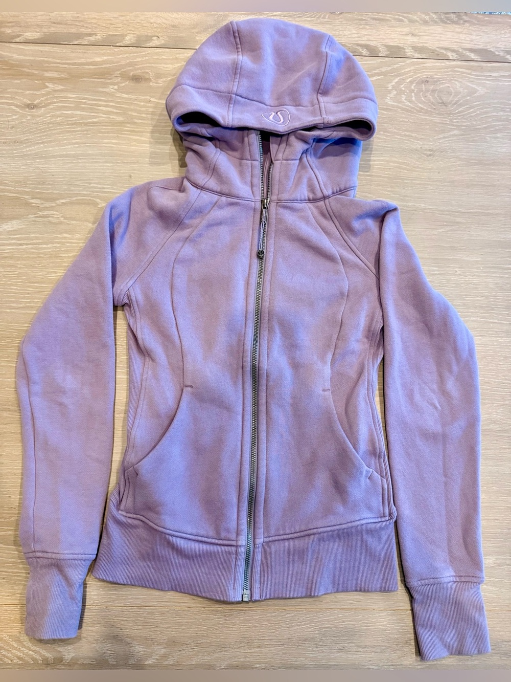 Women’s Lululemon Lined Fleece Purple Full Zip Hooded Sweatshirt Size 0